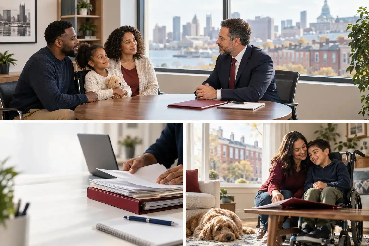 Cerebral Palsy Lawyer in Baltimore: Was Your Child's Diagnosis Preventable? 2 Maryland legal team warmly assisting an injured client at office desk
