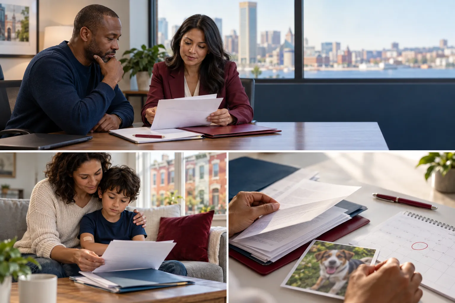 Do You Need a Lawyer After a Dog Bite in Maryland If the Insurance Company Already Offered a Settlement? 2 Attorney reviewing settlement offer documents with client at desk