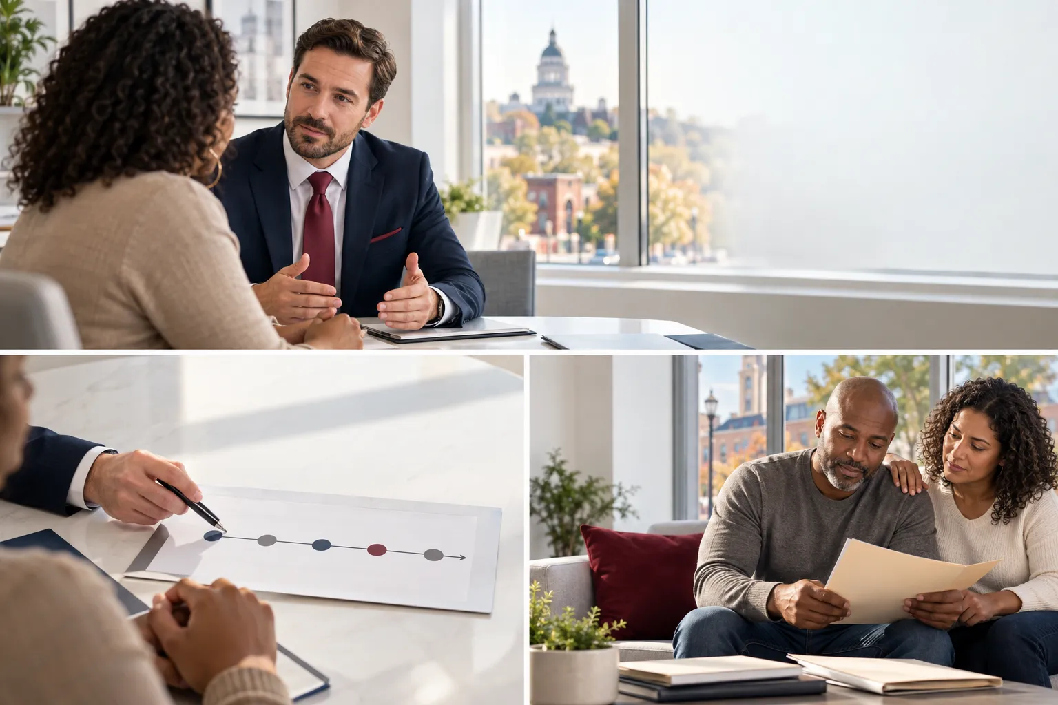 Compassionate attorney guiding client through truck accident claim timeline steps